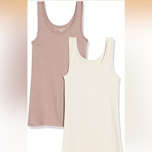 Amazon Essentials Women's Slim-Fit Tank Top, 2 pack, beige/brown - NWT